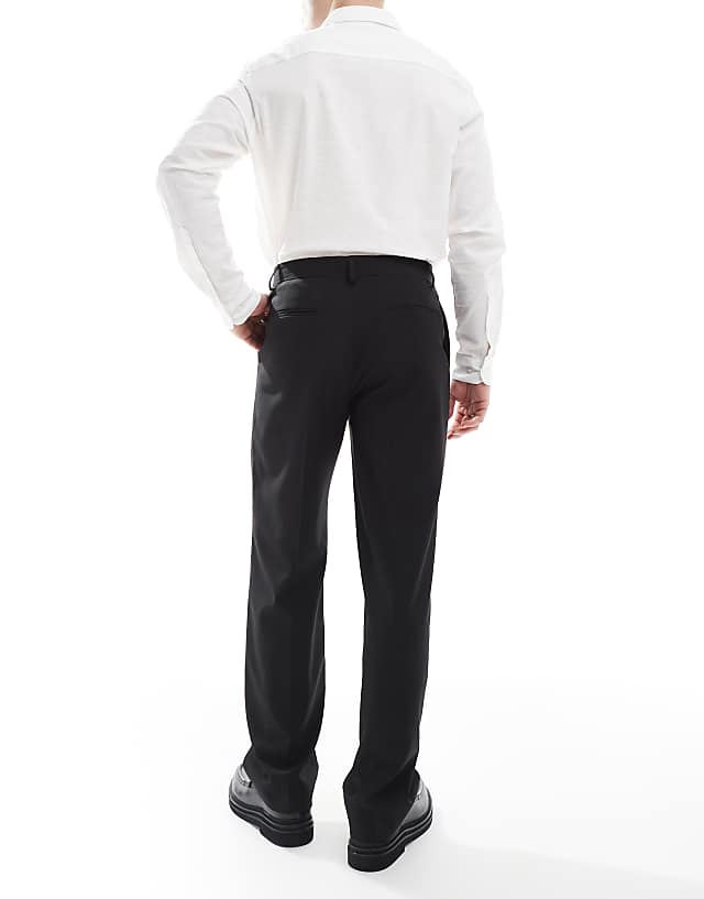 Asos ASOS DESIGN Smart Straight Leg Trousers In Black