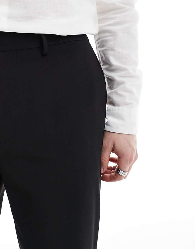 Asos ASOS DESIGN Smart Straight Leg Trousers In Black