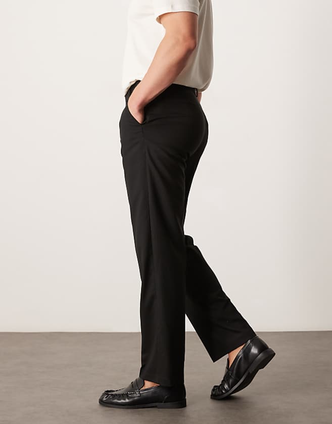 Asos ASOS DESIGN Smart Straight Leg Trousers In Black