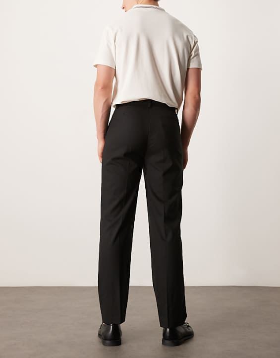 Asos ASOS DESIGN Smart Straight Leg Trousers In Black