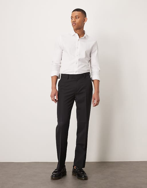 asos ASOS DESIGN smart straight leg trousers in black
