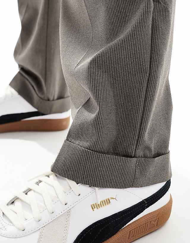 Asos ASOS DESIGN Smart Straight Leg Trousers In Brown Microtexture