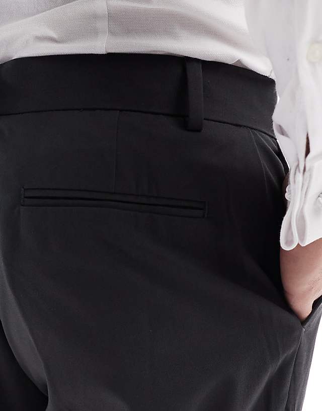 Asos ASOS DESIGN Smart Straight Leg Trousers In Charcoal