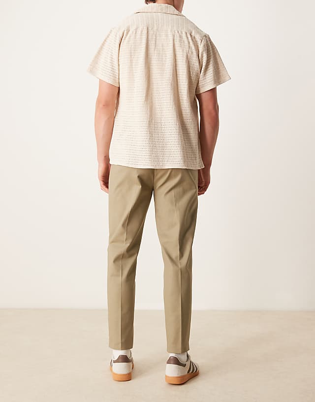 Asos ASOS DESIGN Smart Tapered Cotton Chino Trousers In Green