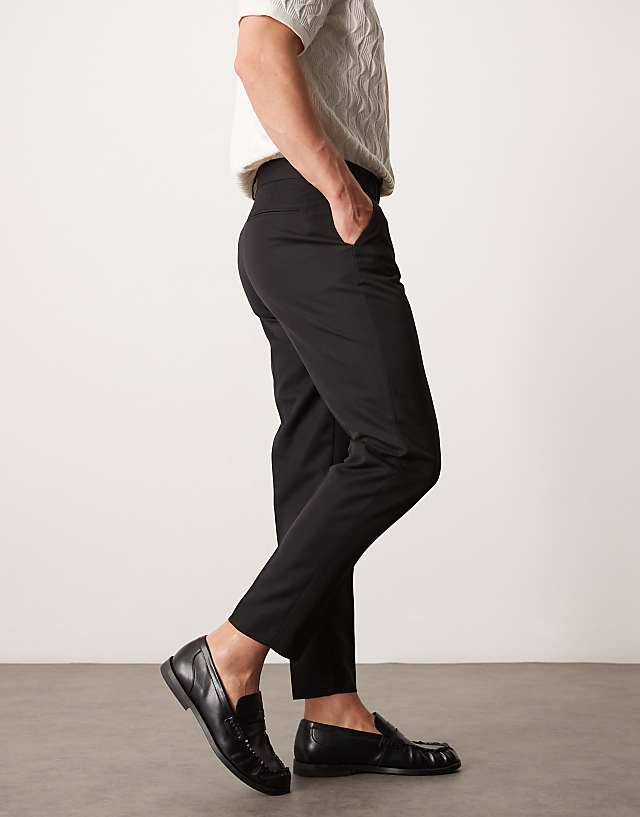Asos ASOS DESIGN Smart Tapered Fit Trousers In Black