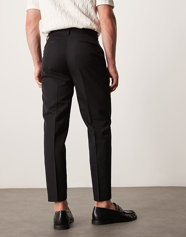 Asos ASOS DESIGN Smart Tapered Fit Trousers In Black