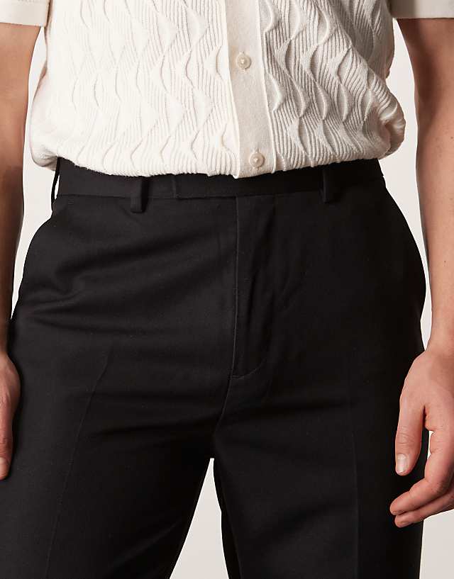 Asos ASOS DESIGN Smart Tapered Fit Trousers In Black