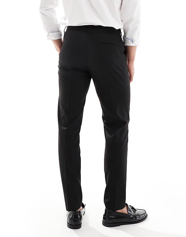 Asos ASOS DESIGN Smart Tapered Fit Trousers In Black