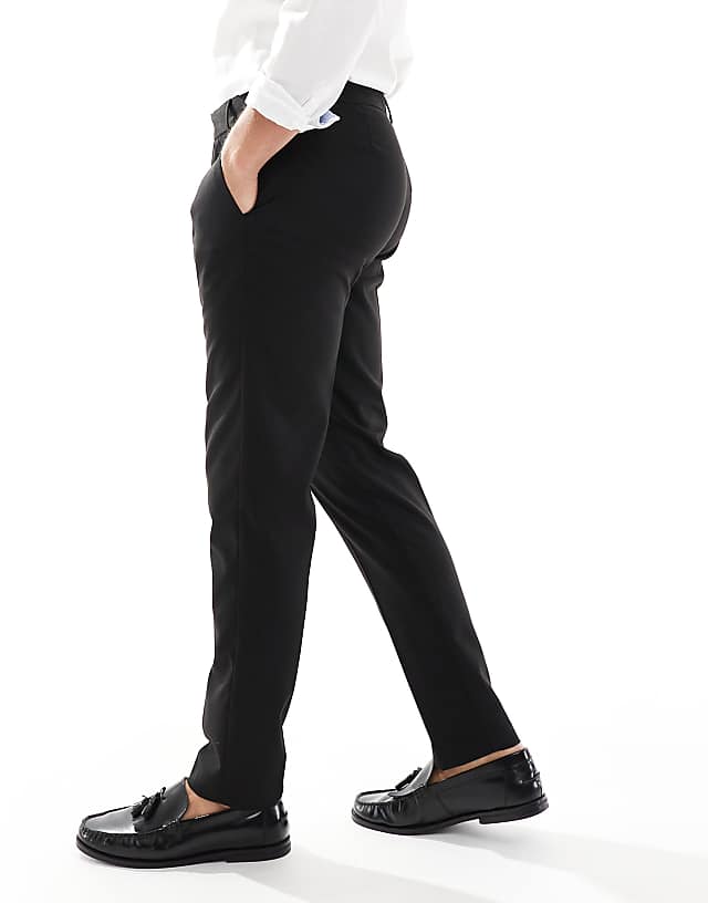 Asos ASOS DESIGN Smart Tapered Fit Trousers In Black