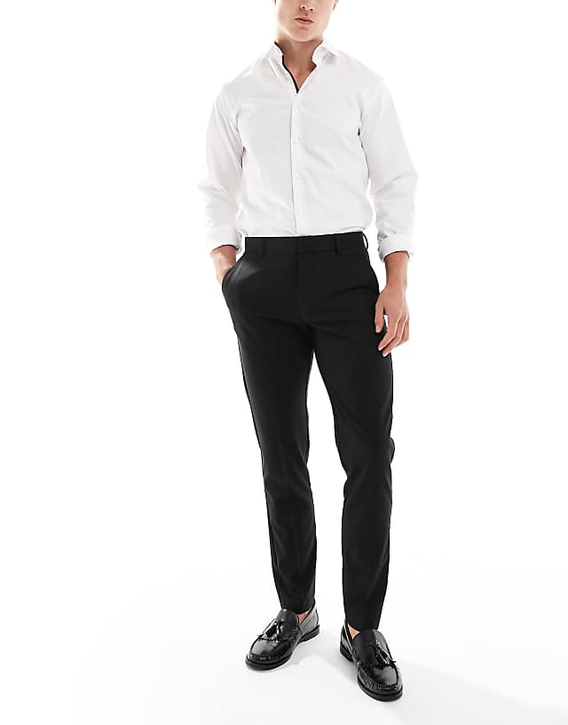 asos ASOS DESIGN smart tapered fit trousers in black