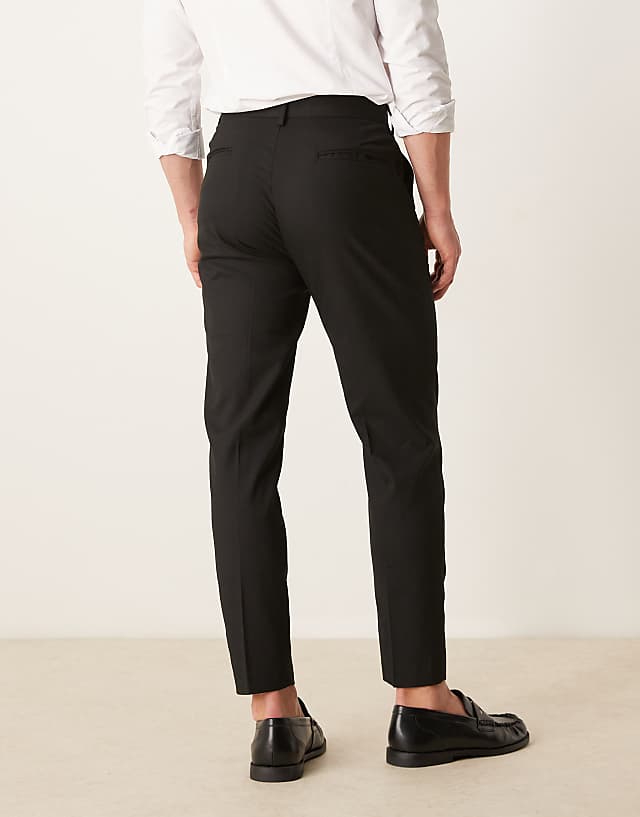 Asos ASOS DESIGN Smart Tapered Fit Trousers In Black