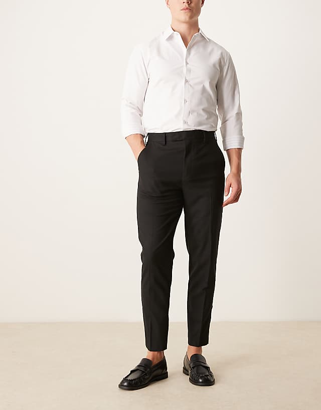 asos ASOS DESIGN smart tapered fit trousers in black