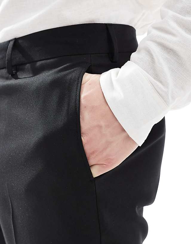 Asos ASOS DESIGN Smart Tapered Fit Trousers In Black