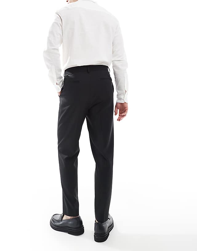 Asos ASOS DESIGN Smart Tapered Fit Trousers In Black