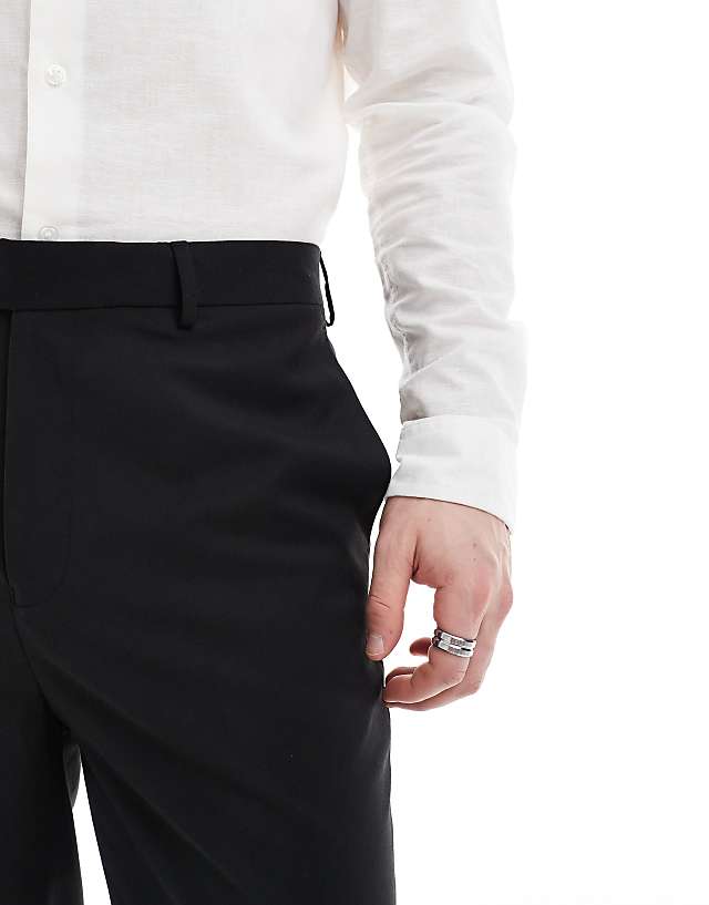Asos ASOS DESIGN Smart Tapered Fit Trousers In Black