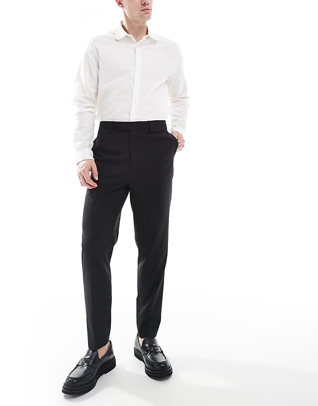asos ASOS DESIGN smart tapered fit trousers in black