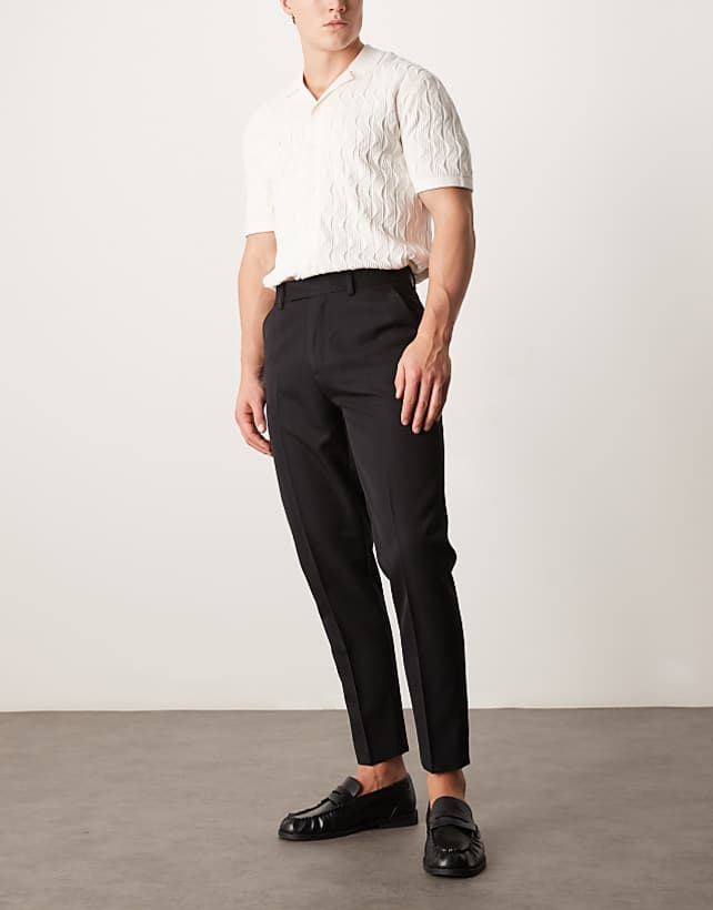 asos ASOS DESIGN smart tapered fit trousers in black