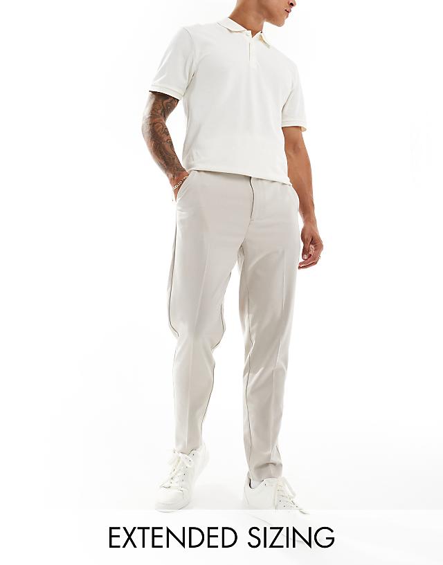 asos ASOS DESIGN smart tapered fit trousers in ecru