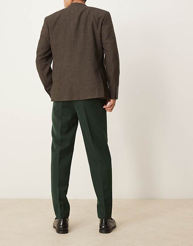 Asos ASOS DESIGN Smart Tapered Fit Trousers In Forest Green