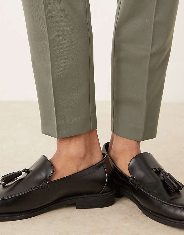 Asos ASOS DESIGN Smart Tapered Fit Trousers In Green