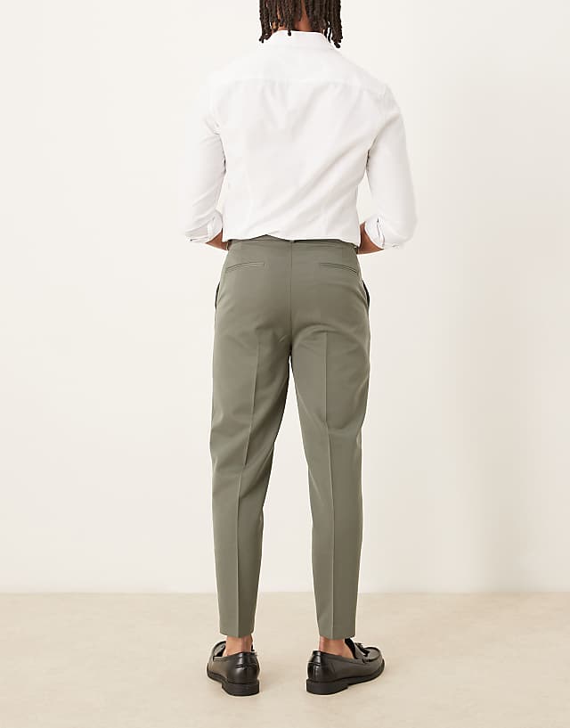 Asos ASOS DESIGN Smart Tapered Fit Trousers In Green