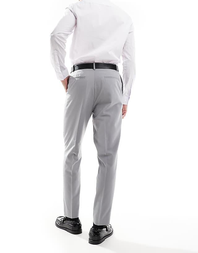 Asos ASOS DESIGN Smart Tapered Fit Trousers In Light Grey