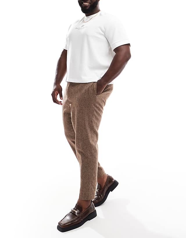 Asos ASOS DESIGN Smart Tapered Fit Wool Mix Trousers