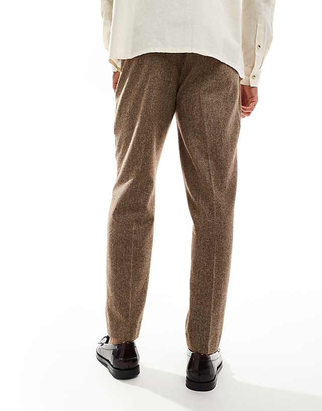 Asos ASOS DESIGN Smart Tapered Fit Wool Mix Trousers