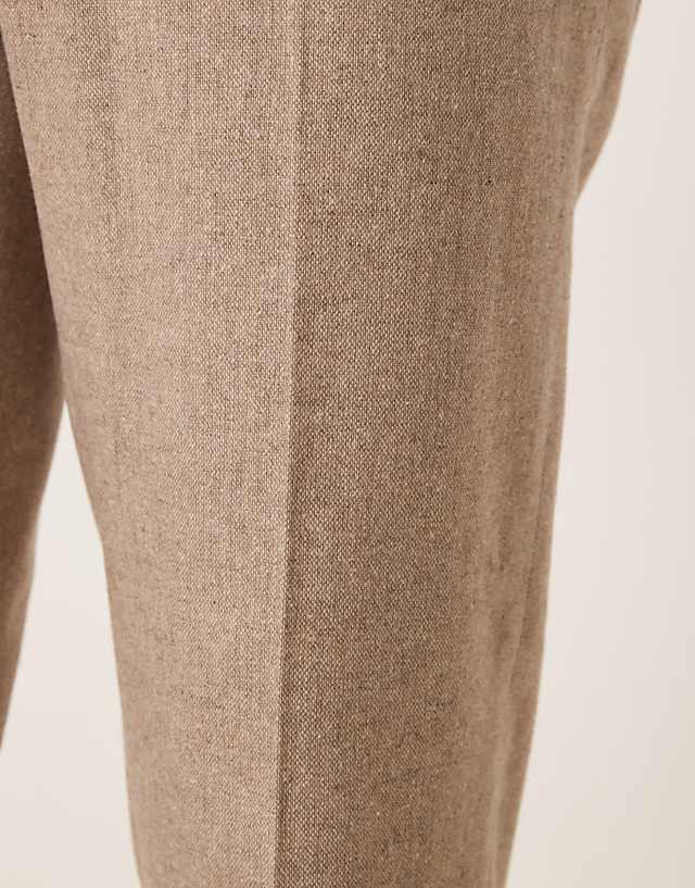 Asos ASOS DESIGN Smart Tapered Fit Wool Mix Trousers In Stone