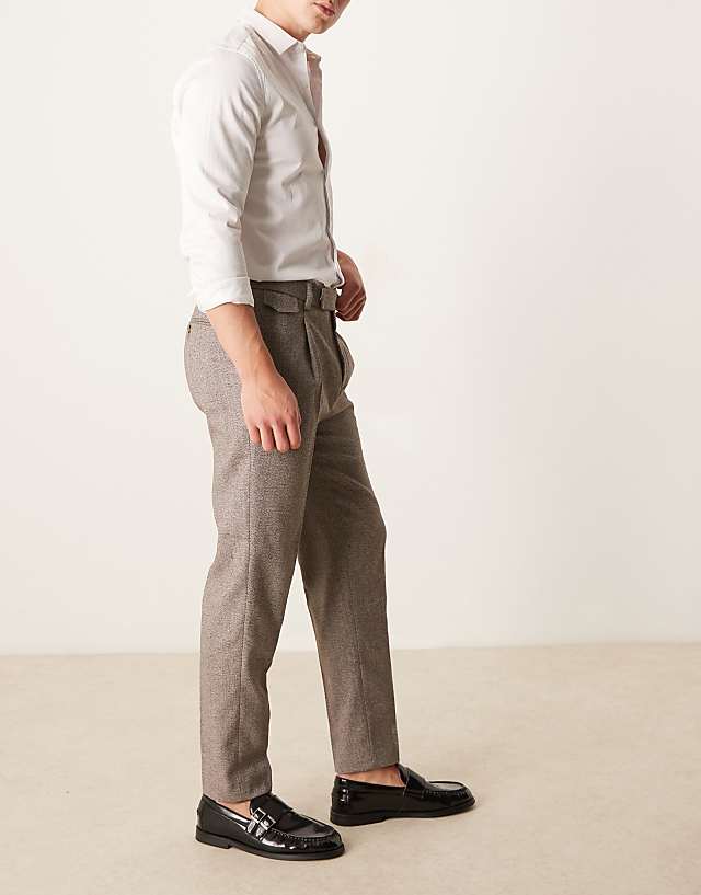 Asos ASOS DESIGN Smart Tapered Fit Wool Mix Trousers With Coin Pocket In Dark Grey