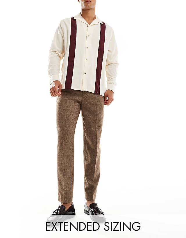 asos ASOS DESIGN smart tapered fit wool mix trousers
