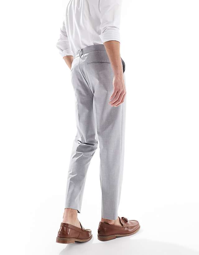 Asos ASOS DESIGN Smart Tapered Trousers In Light Grey