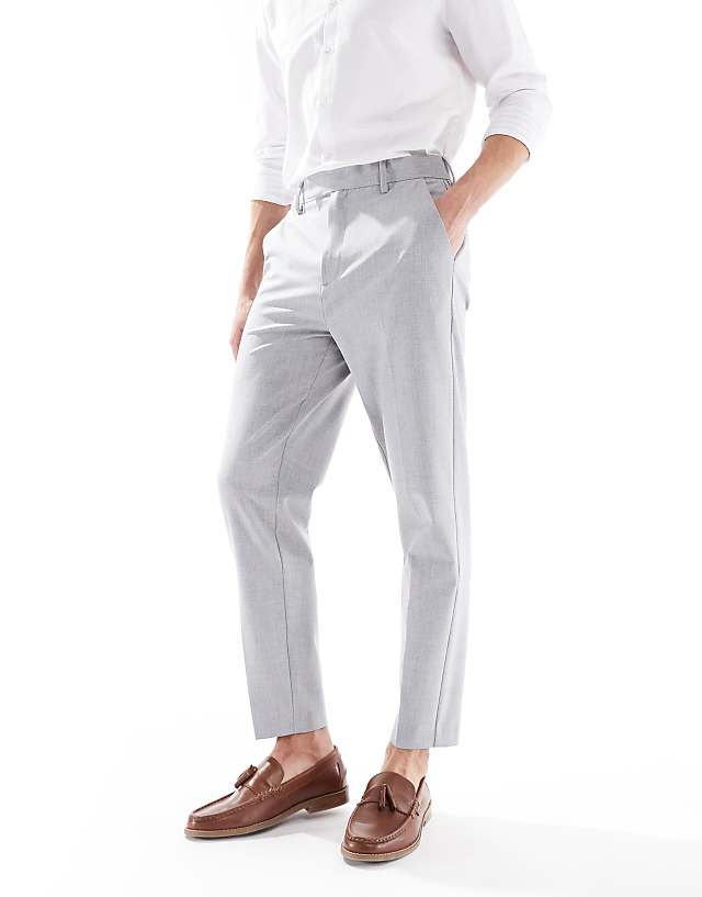 asos ASOS DESIGN smart tapered trousers in light grey