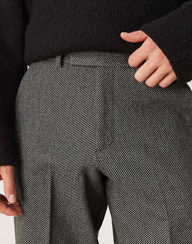 Asos ASOS DESIGN Smart Wide Leg Trousers In Charcoal