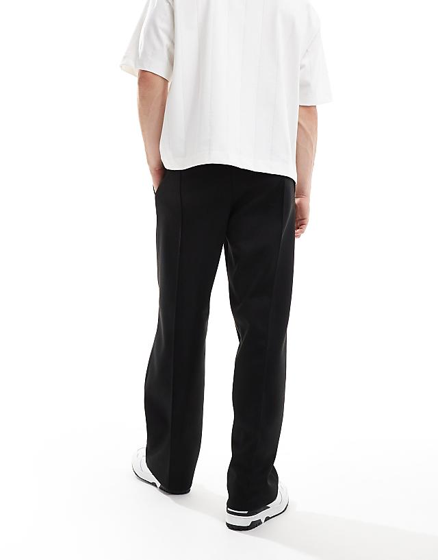 Asos ASOS DESIGN Smart Wide Leg Trousers With Shimmer In Black