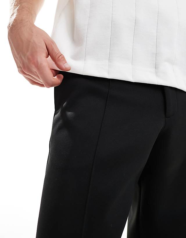 Asos ASOS DESIGN Smart Wide Leg Trousers With Shimmer In Black
