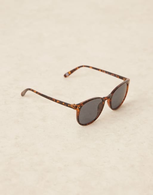 Asos ASOS DESIGN Sqaure Sunglasses With Smoke Lens And Tortoise Frame