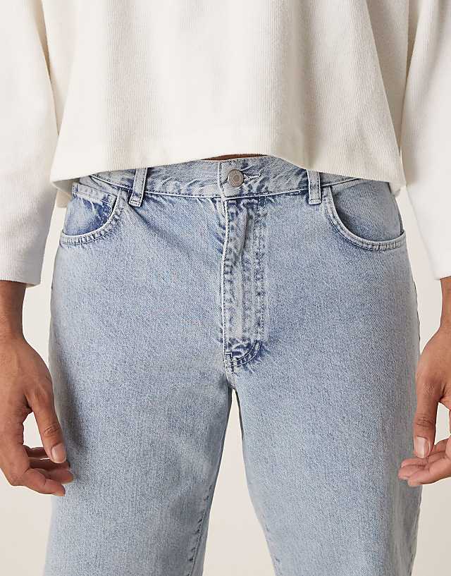 Asos ASOS DESIGN Straight Leg Jeans In Light Wash Blue
