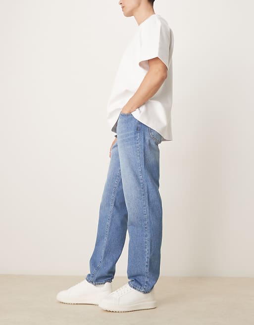 Asos ASOS DESIGN Straight Leg Jeans Light Wash Blue