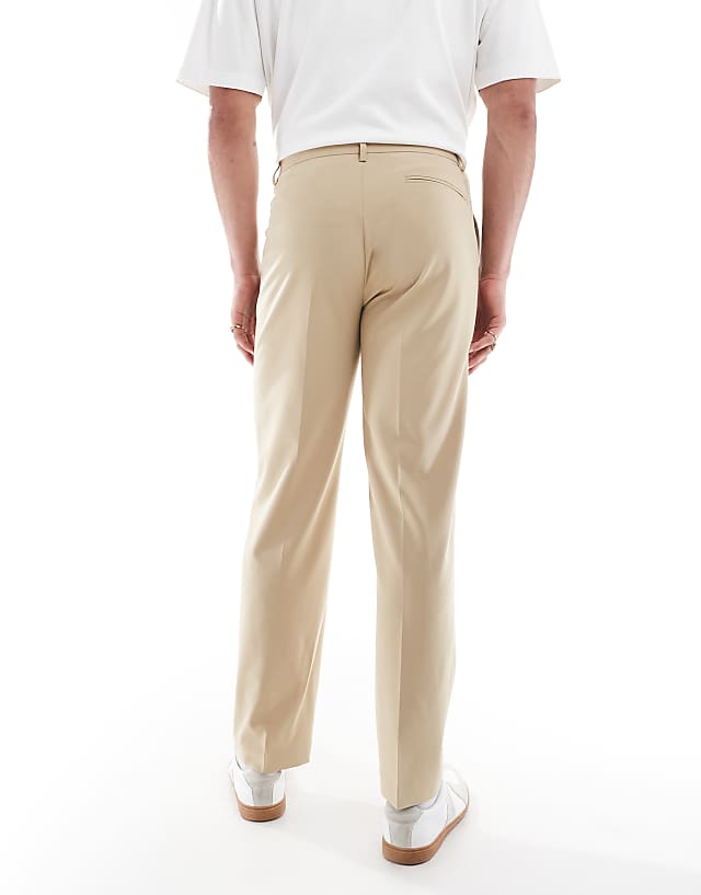 Asos ASOS DESIGN Straight Leg Suit Trousers In Stone