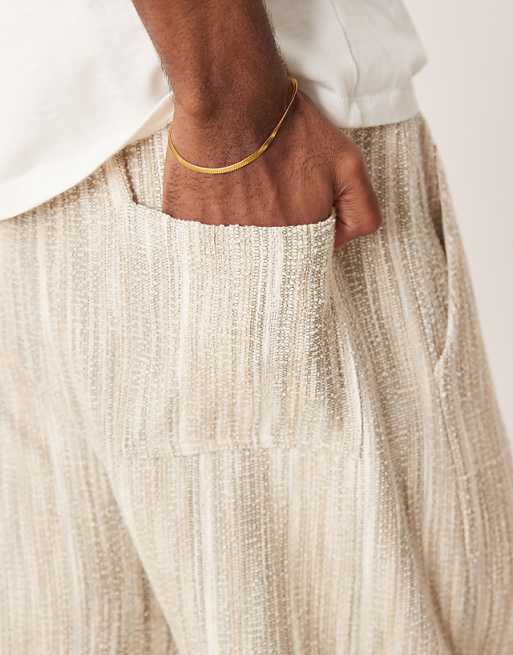 Asos ASOS DESIGN Straight Leg Textured Joggers In Sage Green