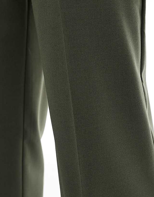 Asos ASOS DESIGN Straight Suit Trouser In Dark Green