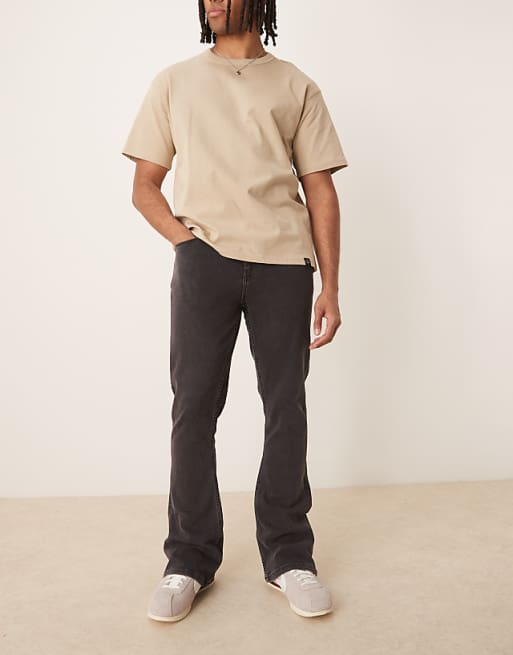 asos ASOS DESIGN stretch flared jeans in washed black