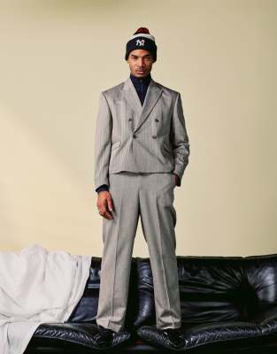 Asos ASOS DESIGN Suit In Stone Textured Herringbone