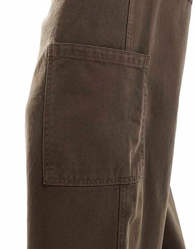 Asos ASOS DESIGN Super Baggy Cargo Trousers In Brown