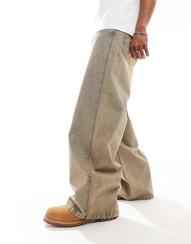 Asos ASOS DESIGN Super Baggy Fit Jeans In Orange Tint