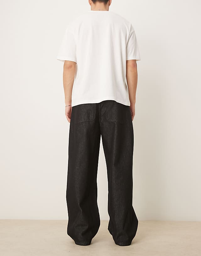 Asos ASOS DESIGN Super Baggy Jeans In Black Rinse Wash