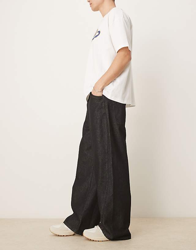 Asos ASOS DESIGN Super Baggy Jeans In Black Rinse Wash