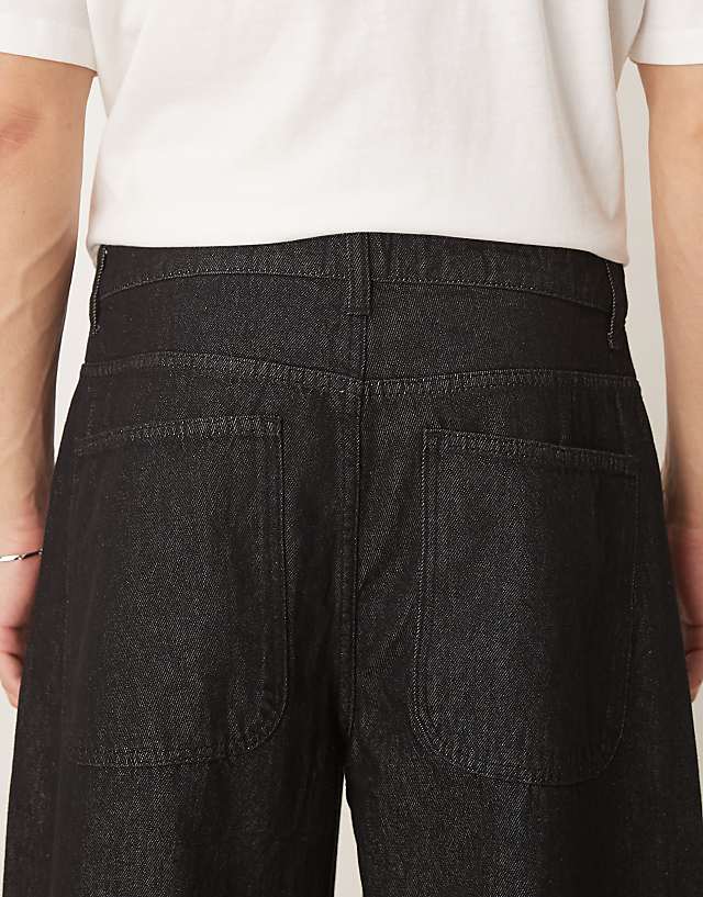 Asos ASOS DESIGN Super Baggy Jeans In Black Rinse Wash