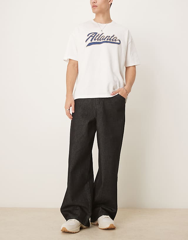 asos ASOS DESIGN super baggy jeans in black rinse wash